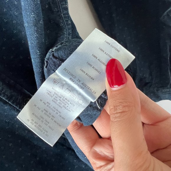 Globe Men's Denim Printed Button Down Shirt - Picture 5 of 6